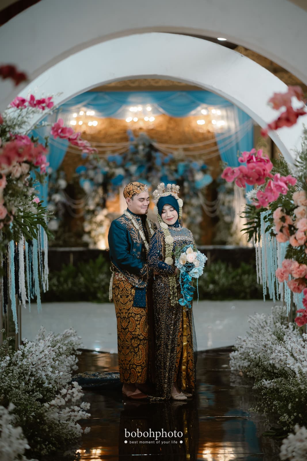Ghina & Dirham: potret pengantin saat resepsi