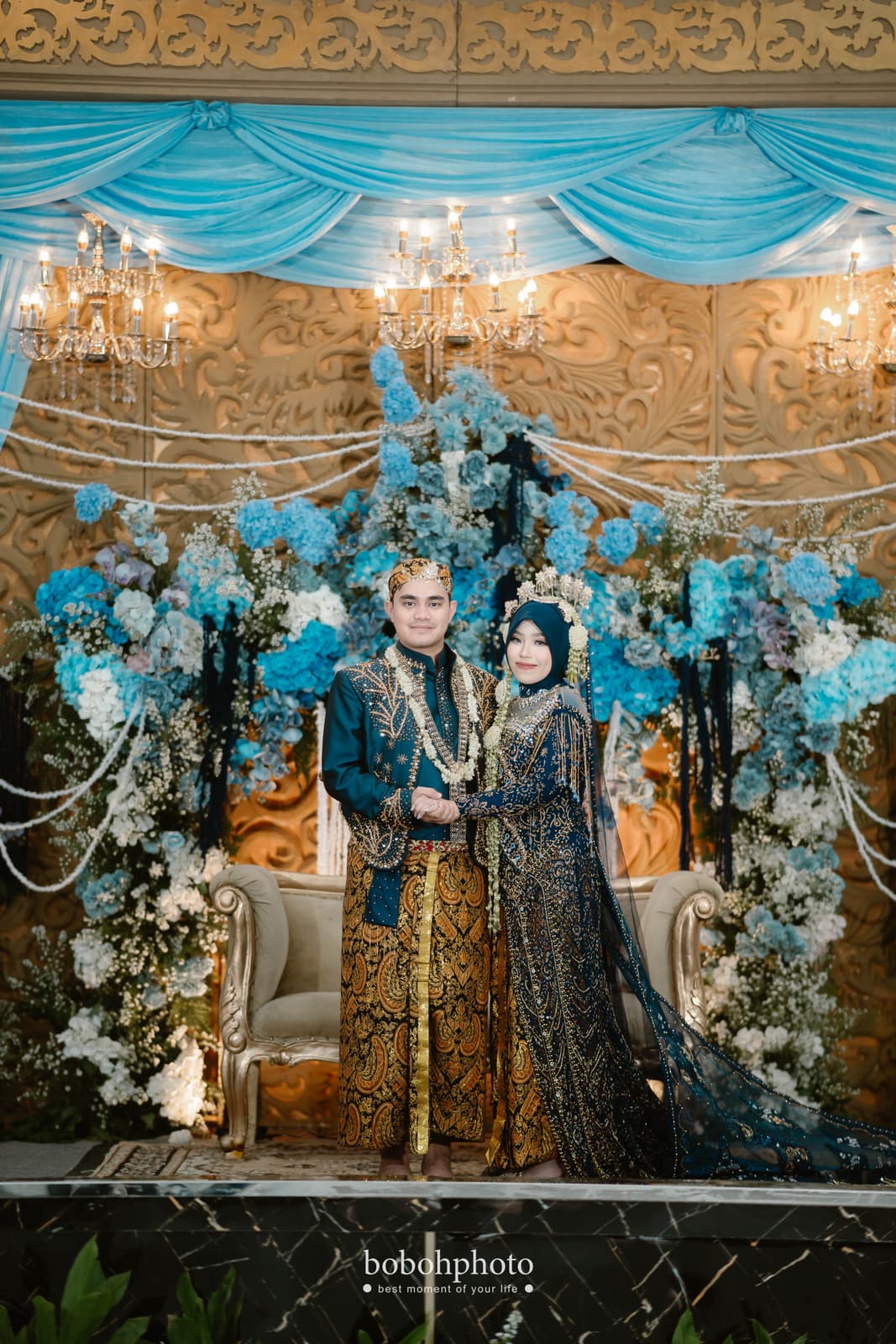 Ghina & Dirham: potret pengantin saat resepsi
